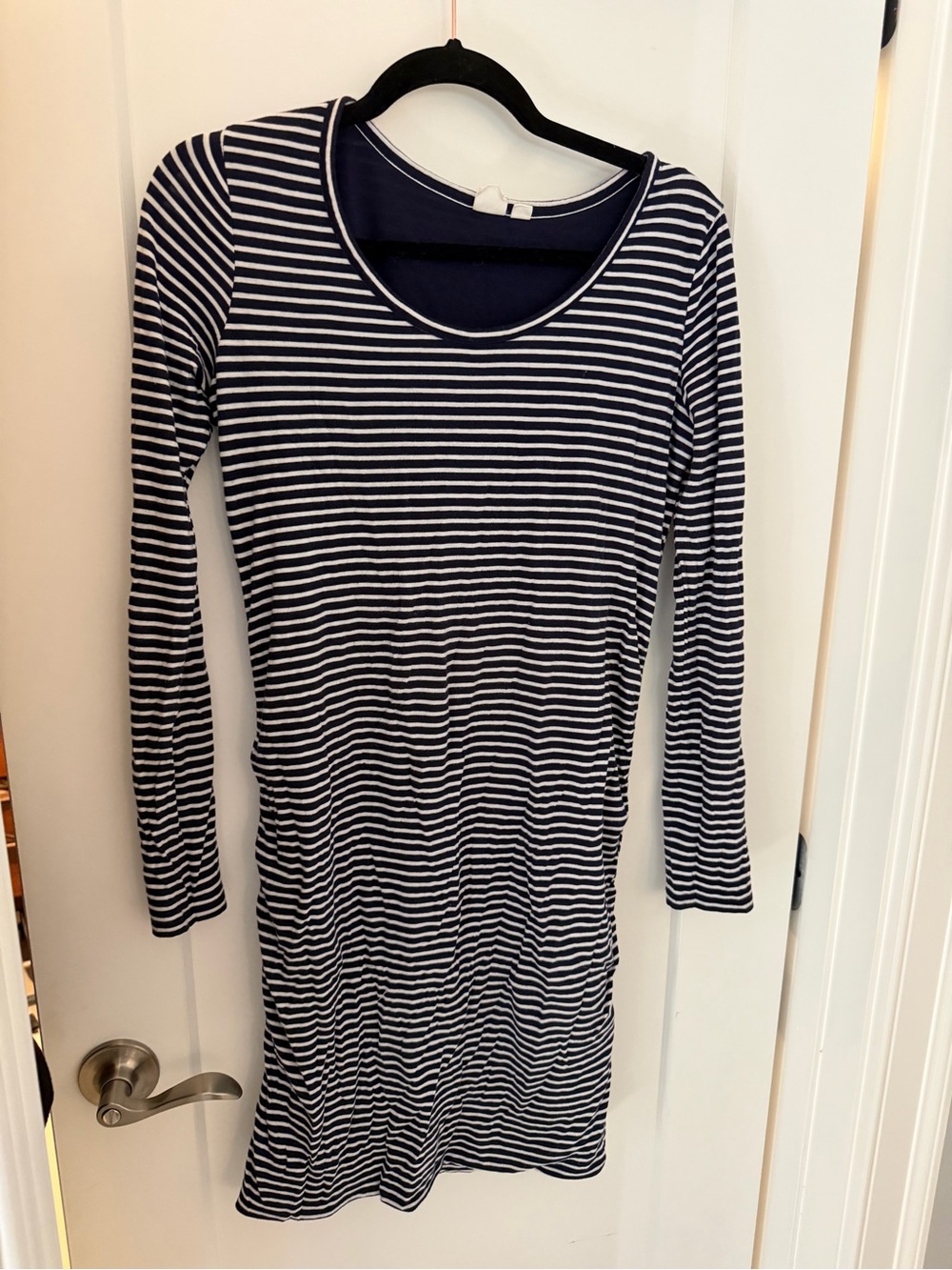 GAP Navy and White Striped Long Sleeve Tee Dress